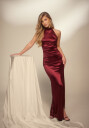Bubbleroom Occasion Stretch Satin Halterneck Gown