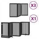 Vidaxl Hundeport Sammenleggbar 15 Paneler Svart 750 cm Poppeltre