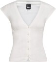 Gina Tricot V Neck Button Top   OFFWHITE   XS