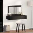  Vegghengt Sminkebord i Svart Eik 100x40x70 cm