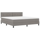  Bokfjær Seng med Madrass Taupe 180x200 cm Stoff