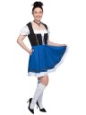 Haus Huberts V.O.F Oktoberfestkjole Didi Kort, Svart med blått skjørt, Str. 36
