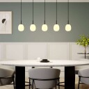 Lindby Etiena pendellampe, 5 lyskilder, opalglass