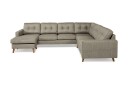Monroe 5 seters Vendbar U formet Hjørnesofa med Divan i Stoff   Beige / Grå