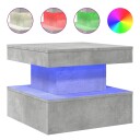  Salongbord med LED-lys betonggrå 50x50x40 cm 8721012466128