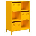  Highboard sennepsgul 68x39x103,5 cm stål 8721102931666