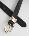 Skinnbelte med grov spenne BLACK 80/32