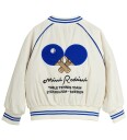 Mini Rodini Table Tennis Team Baseball Jacket   White   140/146