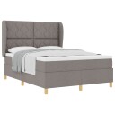  Box Spring Seng med Madrass Taupe 140x190 cm Stoff