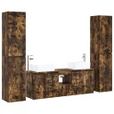 vidaXL Baderomsinnredningssett 5 stk. Røkt Eik 33 x 34,5 x 160 cm