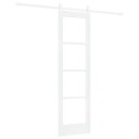 vidaXL Skyvedør med Hardware Sett 'ORKDAL'Hvit Solid Tre & Glass