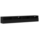  TV Veggskap 2 stk Svart Eik 100x30x30 cm Konstruert Tre
