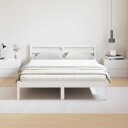Sengegavl med Hodegavl Hvit 160x220 cm Massivt Furutre