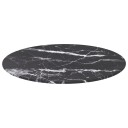  Bordplate svart Ø50x0,8 cm herdet glass med marmor design