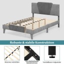 Queen Size fløyelplattform sengeramme med polstret sengegavl