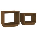 vidaXL Stablebare salongbord 2 stk honningbrun heltre furu