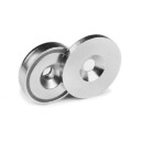 Supermagneter Metallskive Ø 27 mm med Forsenket Skruehull
