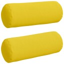  Bolster puter 2 pcs Lys Gul Ø 25 x 70 cm stoff