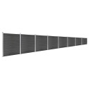 vidaXL Gjerdepanelsett WPC 1391x186 cm svart