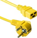ACT Strømkabel Nettplugg CEE 7/7 Hann (Vinklet) - C19 Gul 0.6 m