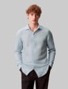 Calvin Klein Slim Ref Linen Bld Sld Blue 43