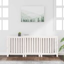 Radiatordeksel hvit 210x21x85 cm heltre furu