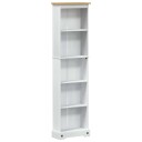 vidaXL Bokhylle Hvit 46 x 20 x 170 cm Massiv furu