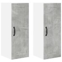  Kjøkkenskap 2 pcs Betonggrå 30 x 31 x 80 cm Konstruert tre