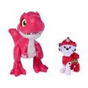 Paw Patrol Marshall Dino-Film Lekefigur med Lyd og Bevegelige Deler Hvit Rosa Rød