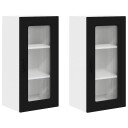  Kjøkkenskap 2 pcs Svart 40 x 31 x 80 cm Konstruert tre