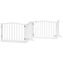 Hundeport Sammenleggbar 4 Paneler Hvit 320 cm Poppeltre 352217