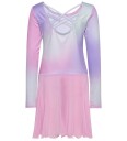 Hummel Junior Gradient Skirty Gymsuit Long Sleeve Rosa 110