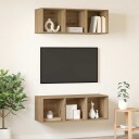  Vegghengte TV skap 2 pcs artisan eik 37 x 37 x 107 cm
