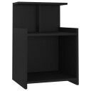 vidaXL Nattbord svart 40x35x60 cm sponplate