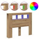 Sengegavl med LED artisan eik 120x18,5x103,5 cm konstruert tre 8721158446725