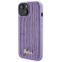 Guess Metallveske for iPhone 15 med Paljettmønster - Lilla
