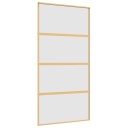 vidaXL Skyvedør gull 102,5x205 cm frostet ESG glass og aluminium
