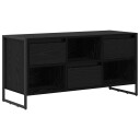  TV skap med skuff Svart Eik 100 x 36 x 49,5 cm Konstruert tre