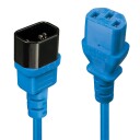 LINDY 1m IEC Extension Lead  Blue Factory Sealed