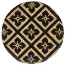 vidaXL Bordmatter 6 stk svart 38 cm rund jute