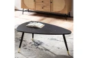 Sofabord Wohnling marmorstil 90 cm, trekantet moderne stil Svart marmor - Svart marmor