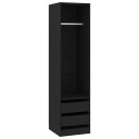 vidaXL Garderobe med skuffer svart 50x50x200 cm sponplate