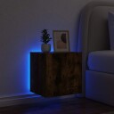  Vegghengt TV-benk med LED røkt eik 40,5x35x40 cm 837254