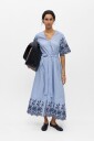 Object   Maxikjole objVanna S/s RE V neck   Blå