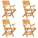 vidaXL Hagespisegruppe 5 deler heltre teak