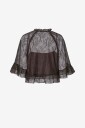 Second Female - Blondebluse Sybell Lace Ruffle Blouse - Brun