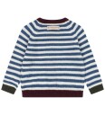 Konges Sløjd Cardigan - Ull/Polamid - Belou - Høst Stripe - Konges Sløjd - 1 år (80) - Cardigan Blå Hvit
