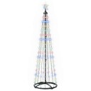 vidaXL LED-juletre 180 cm 250 LED-lys Flerfarget Stål Hvit
