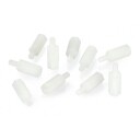 Nylondistanse 12mm med M3 utvendig gjenge 10 pk