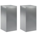 vidaXL Planteholder 2 pcs Sølv 40 x 40 x 80 cm Rustfritt stål